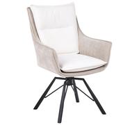 Dining Chair ANNEBERG Swivel Chenille Off-White/ Beige