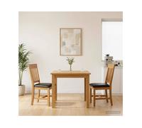 Dining Chair Black Solid Oak Wood Foam Seat Pair 45x59x92 cm Elegant Square Legs