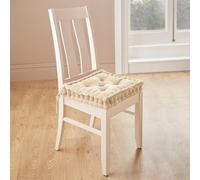 Coopers of Stortford Velour Armchair/Dining Chair Booster Cushions (Dining Chair, Cream)