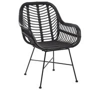 Beliani Dining Chair Canora Rattan Black