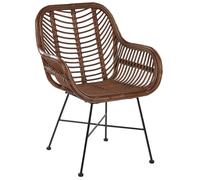 Beliani Dining Chair Rattan Brown Canora