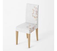 Dining Chair Covers Branches Orange Seat Covers for Dining Chairs Polyester Spandex Stretch Removable Washable Seat Protectors for Daily Use Hotel Restaurant (Set of 8)