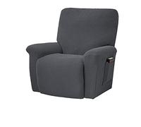 Dining Chair Covers Elastic Recliner Set Chair Covers, Four Pieces, With Elastic Band At The Bottom, Suitable for Living Room Recliners, Bedroom Gray.