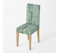 Dining Chair Covers Green Flowers Seat Covers for Dining Chairs Polyester Spandex Stretch Removable Washable Seat Protectors for Daily Use Hotel Restaurant (Set of 8)