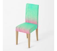 Dining Chair Covers Green Pink Seat Covers for Dining Chairs Polyester Spandex Stretch Removable Washable Seat Protectors for Daily Use Hotel Restaurant (Set of 8)