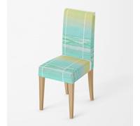 Dining Chair Covers Green Yellow Seat Covers for Dining Chairs Polyester Spandex Stretch Removable Washable Seat Protectors for Daily Use Hotel Restaurant (Set of 8)