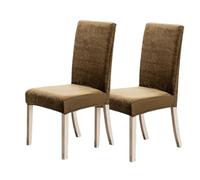 Dining Chair Covers Light Brown Polyester Chair Covers, Elastic Protective Cover, Washable, Protects The Chair From Damage.