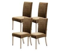 Dining Chair Covers Light Brown Polyester Chair Covers, Elastic Protective Cover, Washable, Protects The Chair From Damage.
