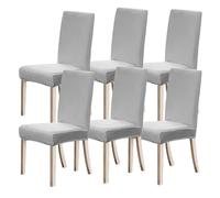 Dining Chair Covers Light Gray Polyester Chair Covers, Elastic Protective Cover, Washable, Protects The Chair From Damage.