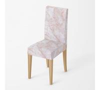 Dining Chair Covers Pink Marble Seat Covers for Dining Chairs Polyester Spandex Stretch Removable Washable Seat Protectors for Daily Use Hotel Restaurant (Set of 8)