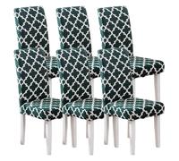 Dining Chair Covers Polyester Fiber Chair Covers, Elastic Home Protective Cover, Suitable For Kitchen, Hotel, Living Room, 5B, Six-Piece Set.