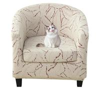 Dining Chair Covers，Round Rotating Chair Covers Set, Two-Piece Set, With Elastic Armrests, Suitable for Living Rooms and Bars, Burgundy.