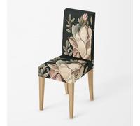 Dining Chair Covers Set of 2 Black Pink Stretch Spandex Fabric High Back Chairs Cover Washable Removable Reusable For Kitchen, Restaurant And Hotel