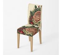 Dining Chair Covers Set of 2 Green Pink Stretch Spandex Fabric High Back Chairs Cover Washable Removable Reusable For Kitchen, Restaurant And Hotel