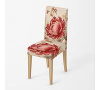 Dining Chair Covers Set of 2 Pink Flowers Stretch Spandex Fabric High Back Chairs Cover Washable Removable Reusable For Kitchen, Restaurant And Hotel