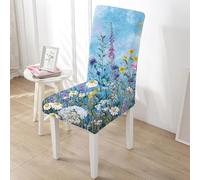 Dining Chair Covers Set of 2 Vintage Plant Flowers High Stretch Universal Fit Dining Chair Slipcovers, Removable and Washable Full Wrap Chairs Protectors, for Home, Kitchen, Restaurant and Hotel