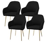 Dining Chair Covers Set of 4 High Elasticity Curved Back Stretch Chair Cover with Armrest Removable Dining Room Seat Slipcover Minimalist Armchair Slipcover for Home Living Room Kitchen (NO Chair）