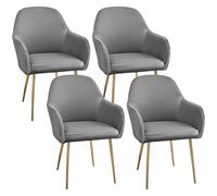 Dining Chair Covers Set of 4 High Elasticity Curved Back Stretch Chair Cover with Armrest Removable Dining Room Seat Slipcover Minimalist Armchair Slipcover for Home Living Room Kitchen (NO Chair）