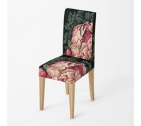 Dining Chair Covers Set of 8 Pink, Green, Black High Back Stretch Spandex Fabric Printing Washable Chair Covers With Elastic Edge For Hotel, Decor Home, Kitchen