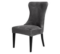 Dining Chair Covers Stretch Velvet Wingback Chair Slipcovers Chair Protector for Kitchen Home Decor (Grey,4)