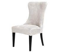 Dining Chair Covers Stretch Velvet Wingback Chair Slipcovers Chair Protector for Kitchen Home Decor (White,4)