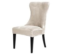 Dining Chair Covers Stretch Velvet Wingback Chair Slipcovers Chair Protector for Kitchen Home Decor (Beige,4)