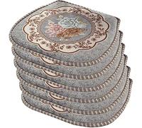 Dining Chair Cushion,1/2/4/6 Pack Chair Pad with Ties Non-Slip Kitchen Seat Cushion Washable Cover (Gray-A1, Pack of 6)