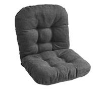 Dining Chair Cushion with Back Support, Soft Seat Pad for Home Office & Garden, Linen Velvet One-Piece Design with Ties, Comfortable Armchair Cushion