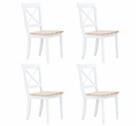 Vidaxl Dining Chairs 4 Pcs White Solid Rubber Wood Dining Chairs
