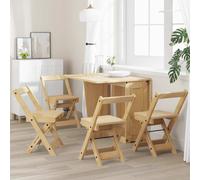 Dining Chair Foldable Honey Brown Pine 40x47x71.5cm Solid Wood (4pc) Seat35