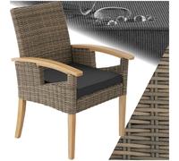 Dining Chair Garden Armchair Decking Outdoor Rattan Seat Bistro Cushion Armrests