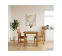 Dining Chair Grey Solid Oak Foam Seat 45 x 59.5 x 100 cm 2pcs Modern Scandi Set
