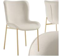 Tessa Dining Chair - Velvet Beige and Gold, none