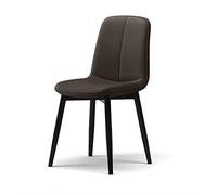 Dining Chair - Mid Century Faux Leather Upholstered Seat with Carbon Steel Legs - Modern Kitchen Furniture for Dining Room - 1 Pack