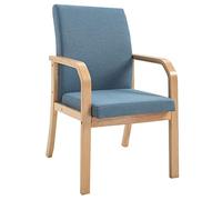 Dining Chair, Mid Century Modern Upholstered Accent Armchair with Arms, Fabric Kitchen Side Chair with Wood Legs for Living Room or Dining Room