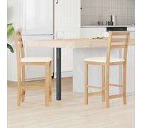 Dining Chair Natural Light Solid Rubber Wood 40x47.5x99.5cm Modern Set of 2 Ergo