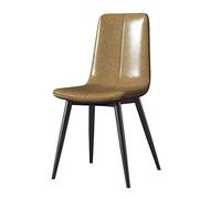Dining Chair One-Piece Seat Ergonomic Dressing Table Chair PU Leather Fabric Iron Lounge Chair for Living Room Bedroom Bearing Capacity: 330 Lbs (Color : Khaki)