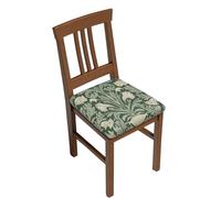 Dining Chair Seat Covers Set of 6, Sage Green Tulip Print Chair Seat Protector Cushion Slipcovers Removable Dining Room Seat Covers Protector Kitchen Chair Protective Covers for Chairs with No Arms