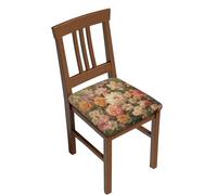 Dining Chair Seat Covers Set of 6, Vintage Classic Floral Art Print Dining Seat Covers Stretch Dining Chair Seat Slipcovers Kitchen Chair Protective Covers for Chairs with No Arms