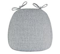 Dining Chair Seat Cushion Pad U-Shaped, Linen Seat Pads with Ties and Zipper Removable Covers Non Slip Chair Cushions for Indoor Home Kitchen Patio Garden Office Dining Chairs Pads (Light Gray)