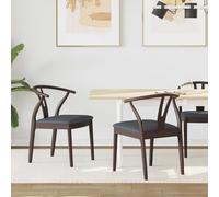 Dining Chair 2 pcs Solid Rubber Wood Vintage Indoor Seating Rubberwood vidaXL