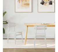 vidaXL Dining Chair 2 pcs White Solid Rubber Wood