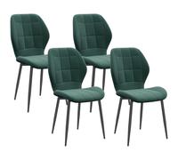 Homcom Modern Style Kitchen Chairs Set Of 4 With Flannel Upholstered, Dark Green