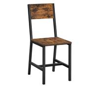 VASAGLE Dining Chair Set of 2, Steel Frame, Industrial, for Dining Room, Living Room, Kitchen, Rustic Brown and Ink Black LDC092B01V1