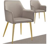 Dining Chair Set Padded High Backrest Armchair Velvet Look Chairs Living Room