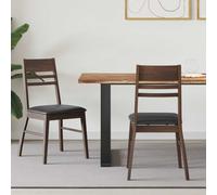 Dining Chair Set Solid Rubber Wood Light Brown 43x54x89cm Modern Minimal Design