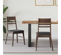 Dining Chair Set Solid Rubber Wood Light Brown 43x54x89cm Modern Minimal Design