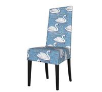 Dining Chair Slipcovers Swan on Lake Print Parsons Chair Slipcover, Removable Chair Covers for Dining Room, Chair Covers Slipcover for Home, Restaurant, Banquet