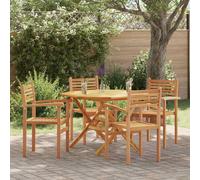 Dining chair solid teak wood Brown 56x55x90.5cm carved armrests 4pcs garden set