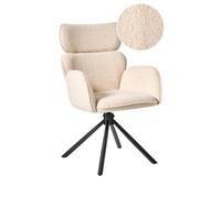 Dining Chair Swivel ALENE Boucle Light Beige